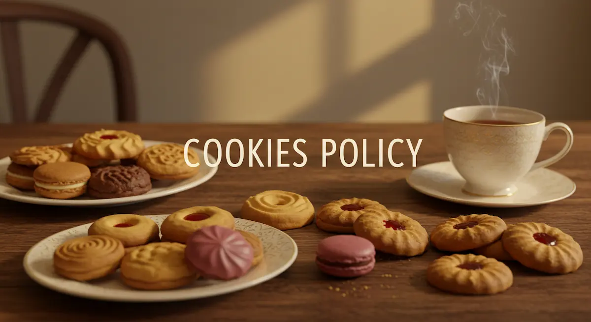 A café table with assorted cookies from various cuisines