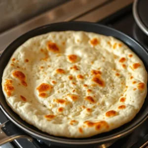 Flatbread on Skillet for Warming