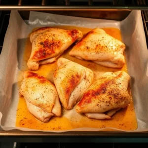 Baked Chicken Thighs on Tray