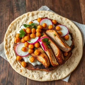 Shawarma Wrap Being Assembled