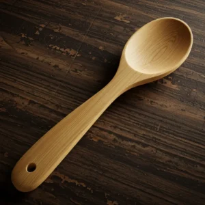Wooden spoon for stirring lentils and rice