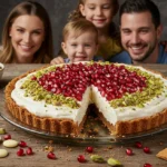 cream pie: preparing a no-bake graham cracker cream pie with pomegranate and pistachio toppings