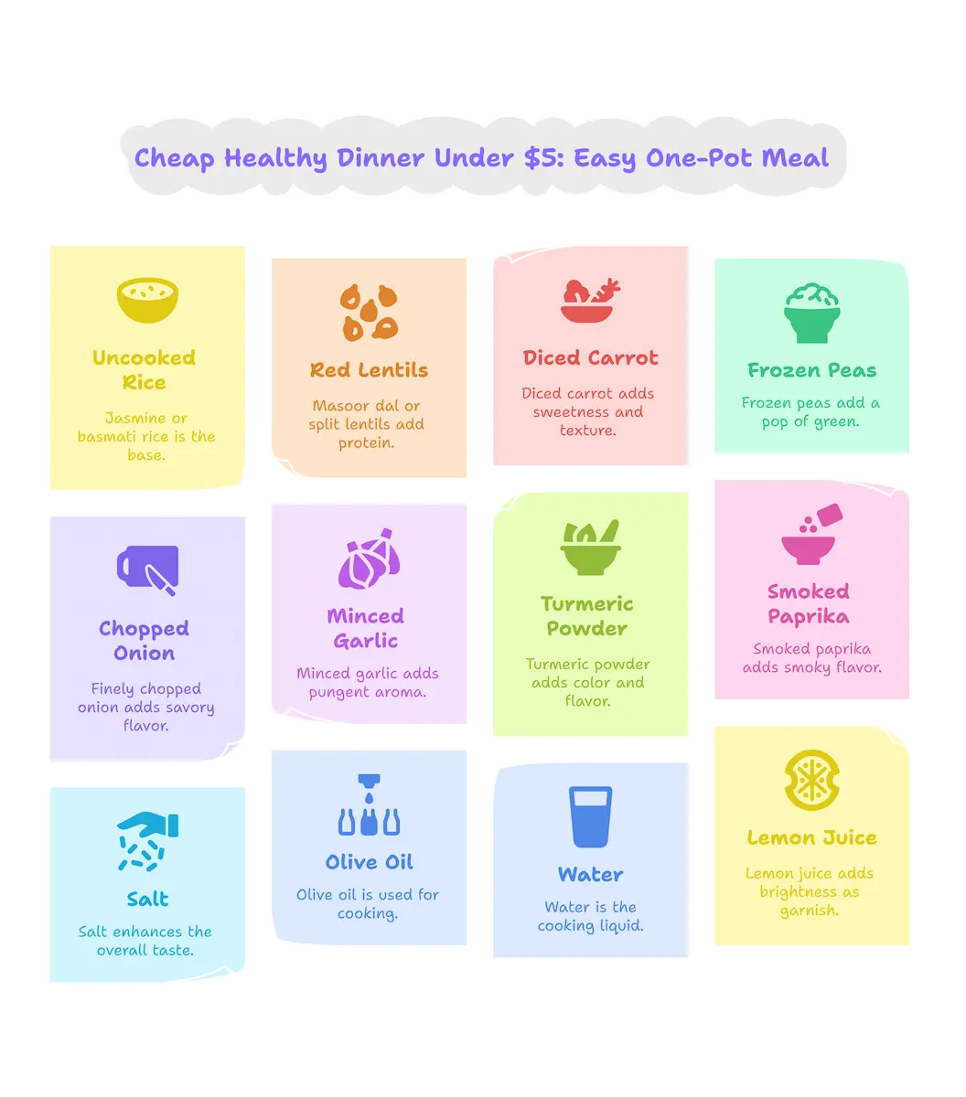 Ingredients for Garlic Lentil Rice – Healthy and Budget-Friendly