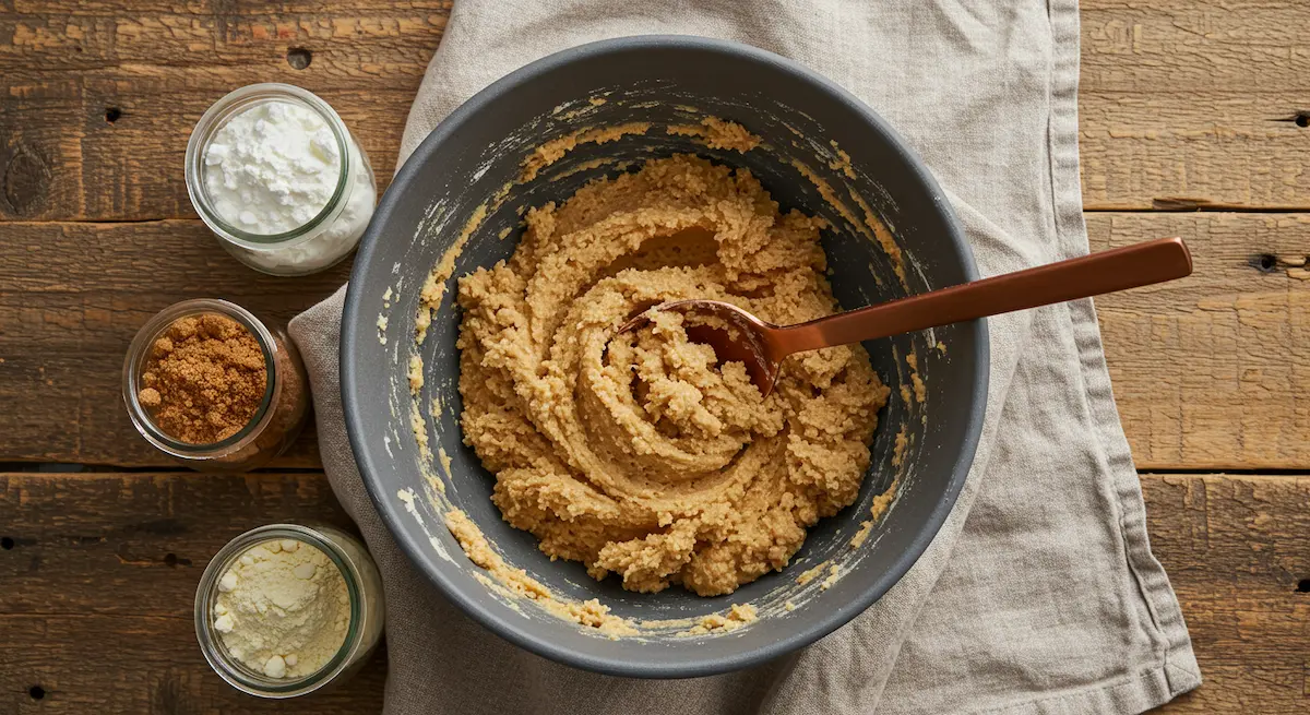 Unique chocolate chip cookie dough with cornstarch and malted milk powder