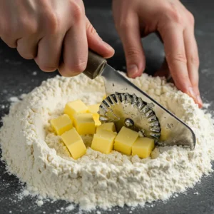 Reverse creaming method with cold butter