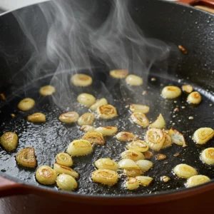 Sautéing onion and garlic in olive oil