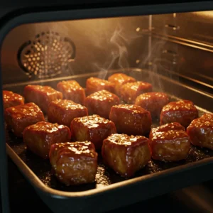 Broiling pork carnitas for crispy edges
