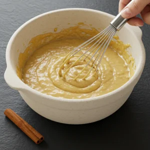Ceramic bowl with banana egg batter