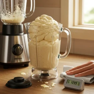 Pancake batter resting in blender jar