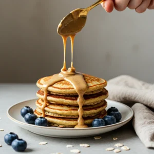 Stack of finished banana egg pancakes
